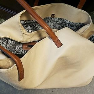 Sole Society Miller Oversized Tote in Cream
